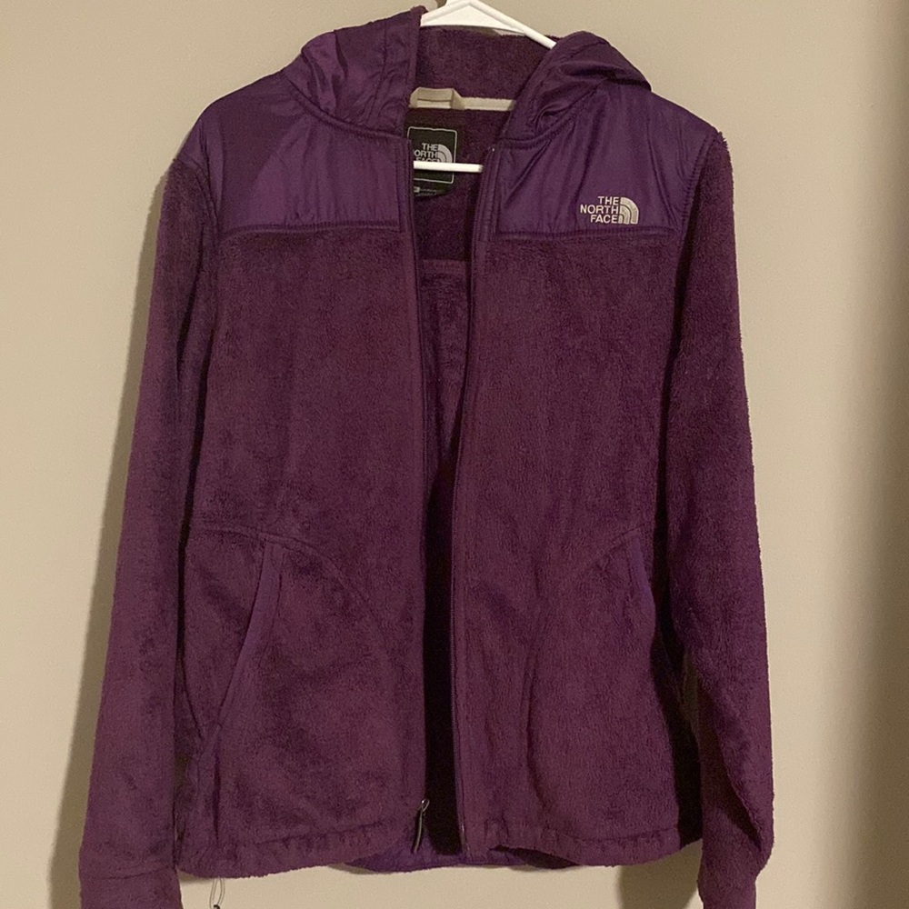 Purple North Face Fleece Jacket with hood